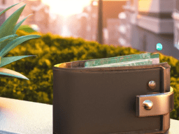 Government Wallet in a city with garden