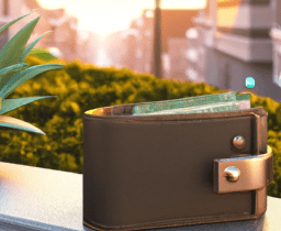 Government Wallet in a city with garden
