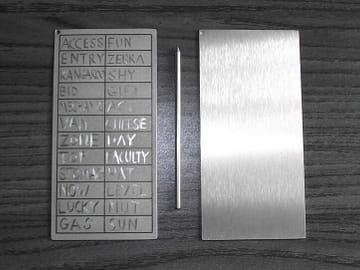 Crypto Wallet Mnemonic seed Stainless Steel Backup & Recovery Plate.Ledger/Trez