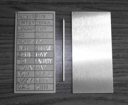 Crypto Wallet Mnemonic seed Stainless Steel Backup & Recovery Plate.Ledger/Trez