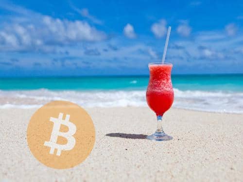 Bitcoin Red  Sandy Beach 