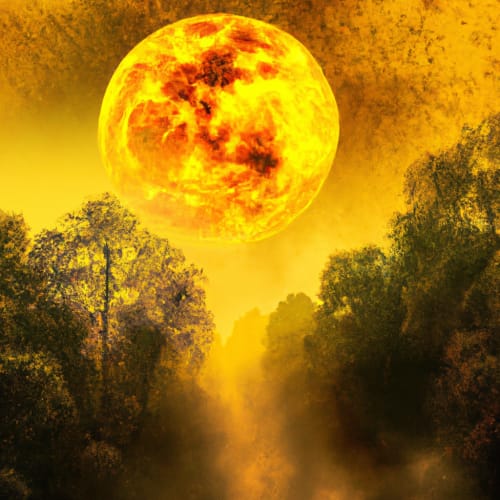 Yellow Moon Explosion  Wallpaper